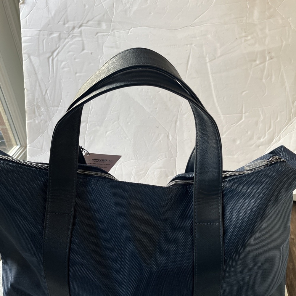 Jimmy Choo Parfums Navy Duffle Weekender Bag W/ Shoulder Strap Travel Tote New - Picture 14 of 16